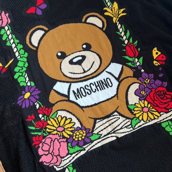 MOSCHINO COUTURE Black Teddy Bear Cotton Stretch Sweater Size M - Picture 2 of 5